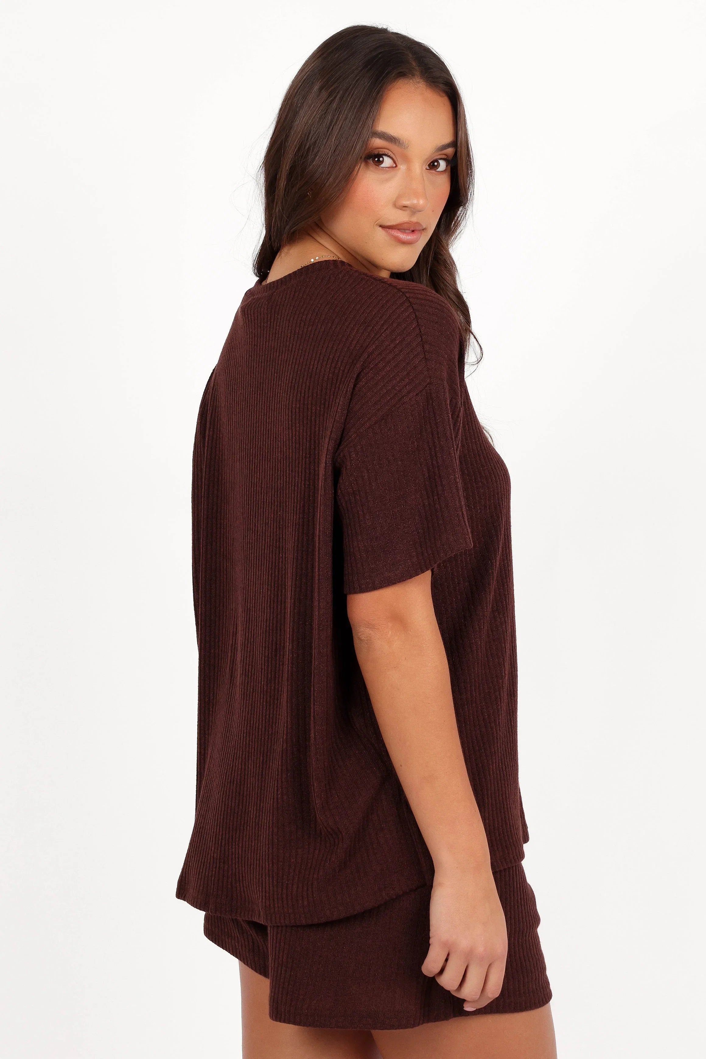 Granger Knit Short Set Chocolate Brown