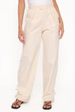 Asher Tie Detail Tapered Leg Pants Cream