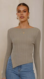 Isla Long Sleeve Top Khaki