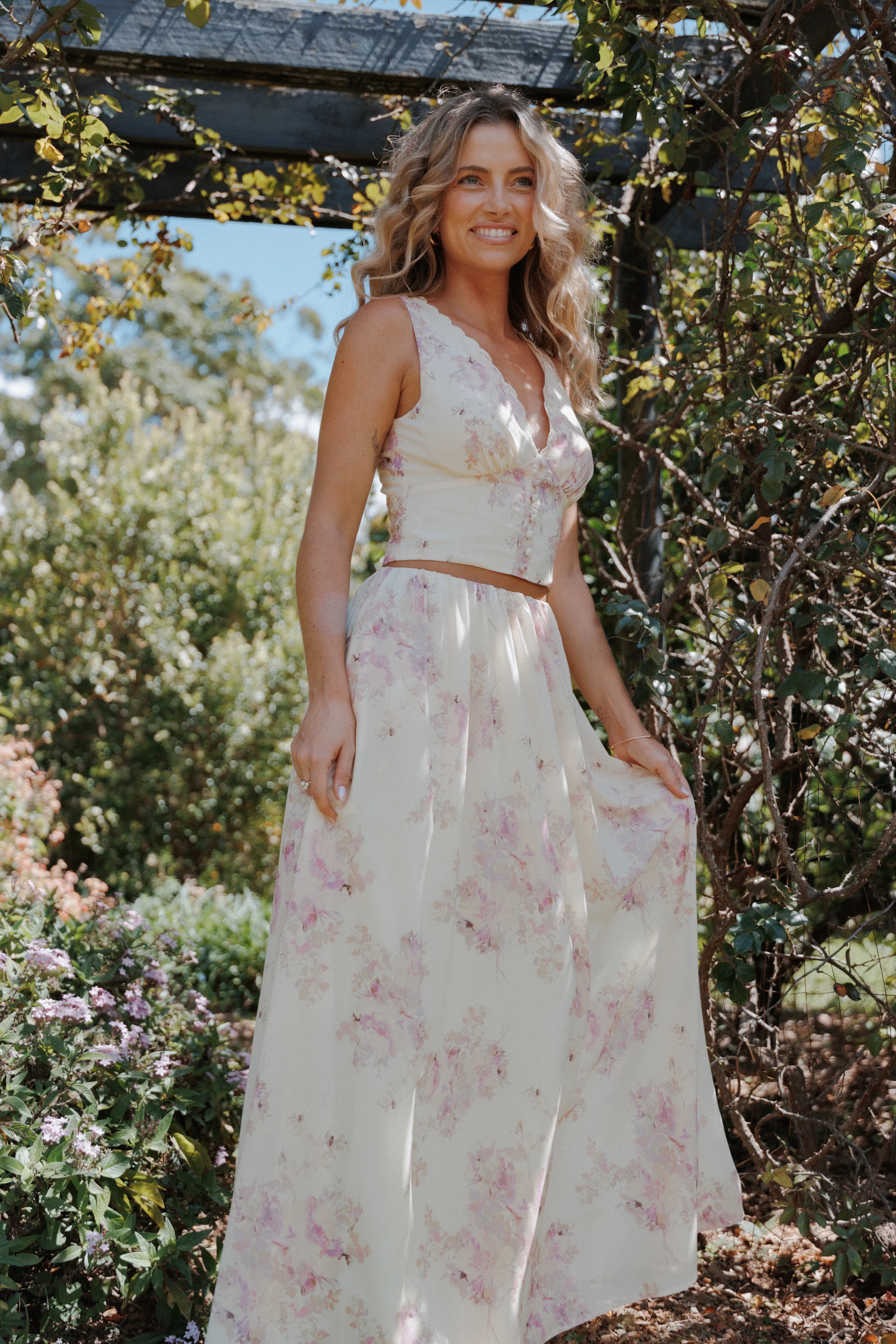 Tinsley Maxi Skirt Lavender Floral