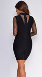 Cressida Black Mesh Deep V Neck Bandage Dress
