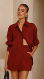 Charla Mini Skort Burgundy