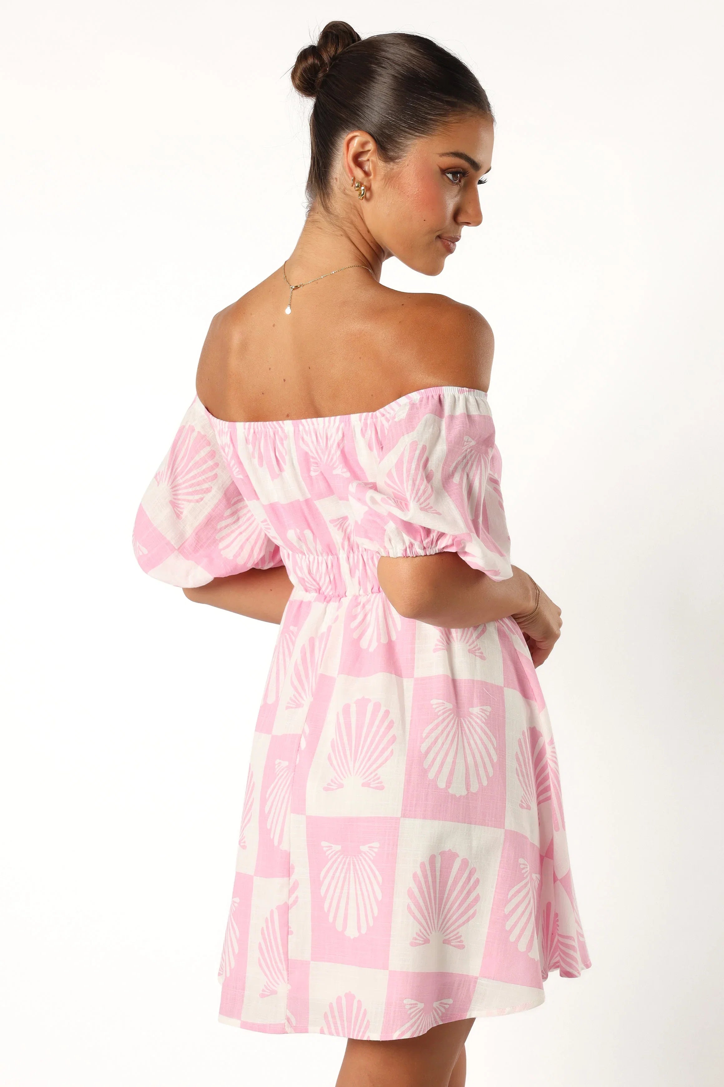 Rocco Off Shoulder Mini Dress Pink