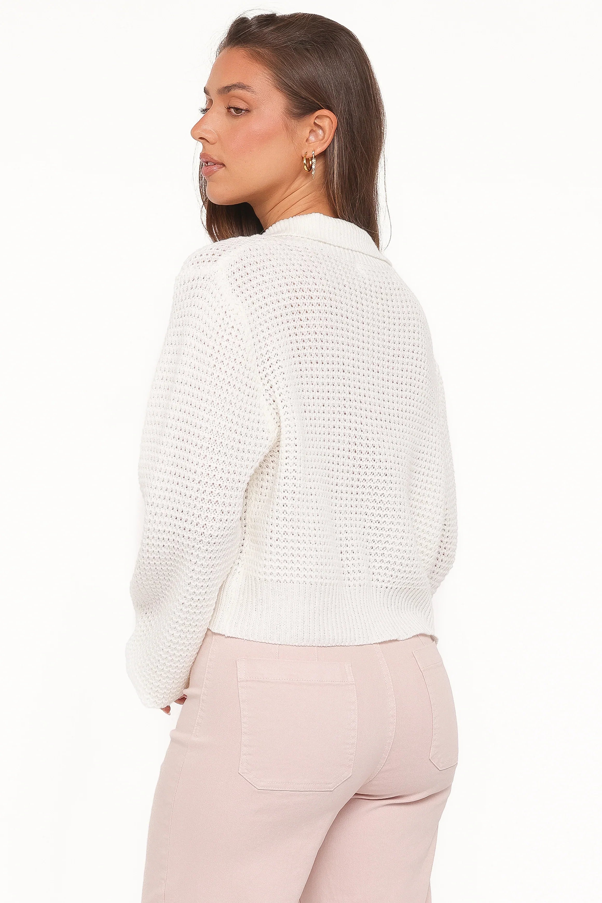 Inara Zip Cardigan Cream