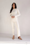 Beeba Ribbed Knit Pants Cream