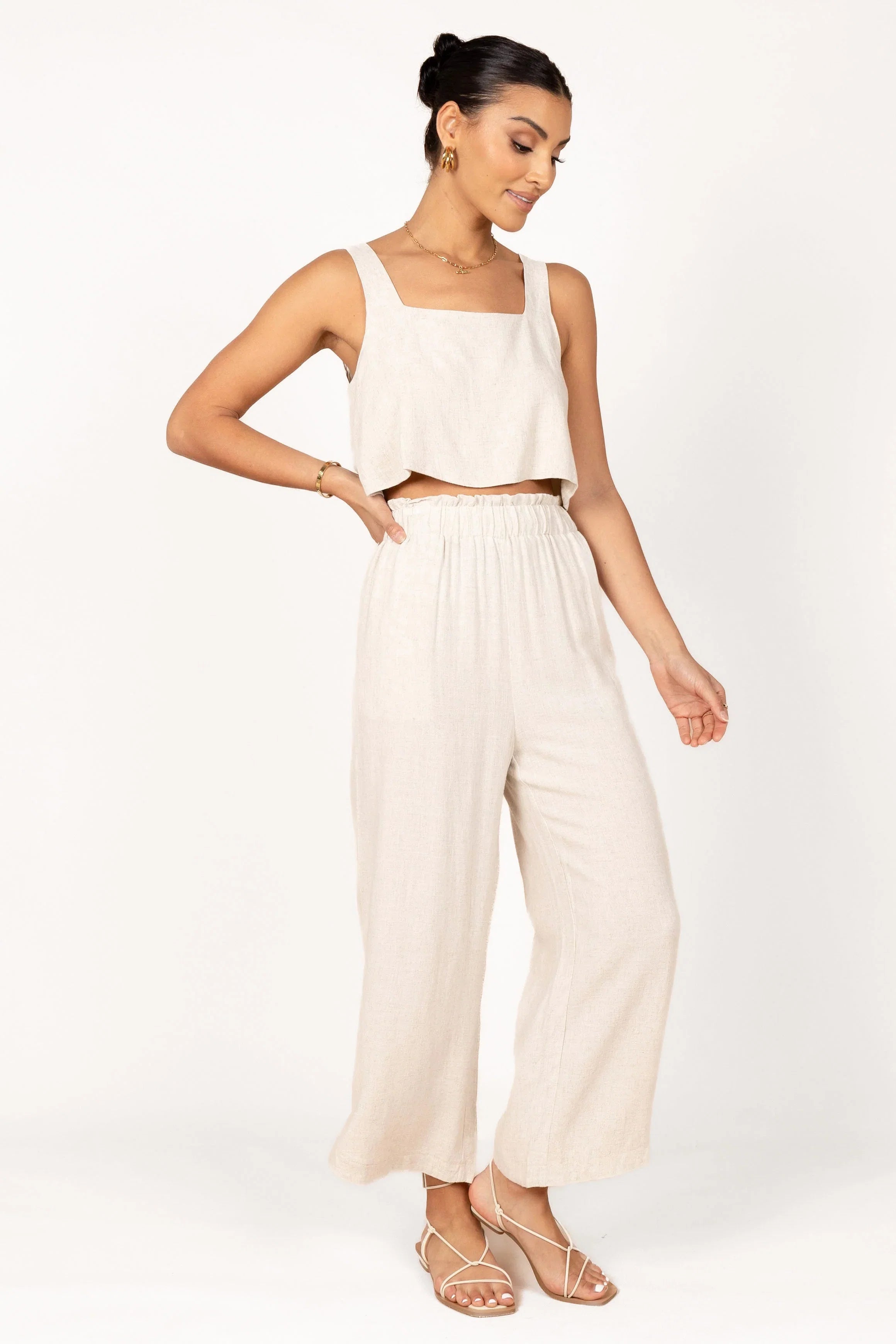 Eleanor Cropped Top Beige
