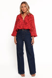 Marni Top Red Floral