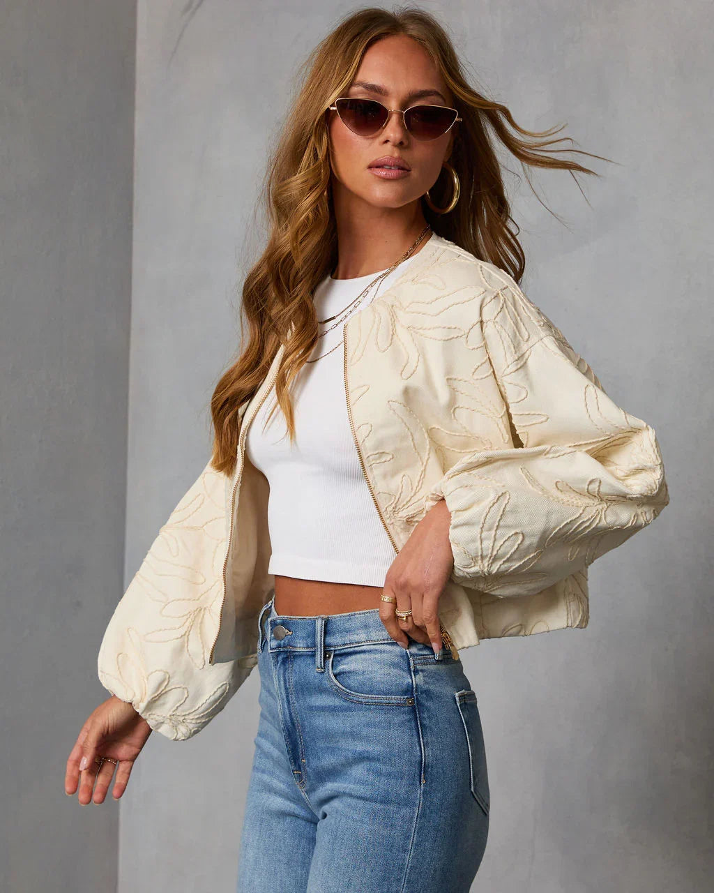 Rainah Embroidered Twill Jacket
