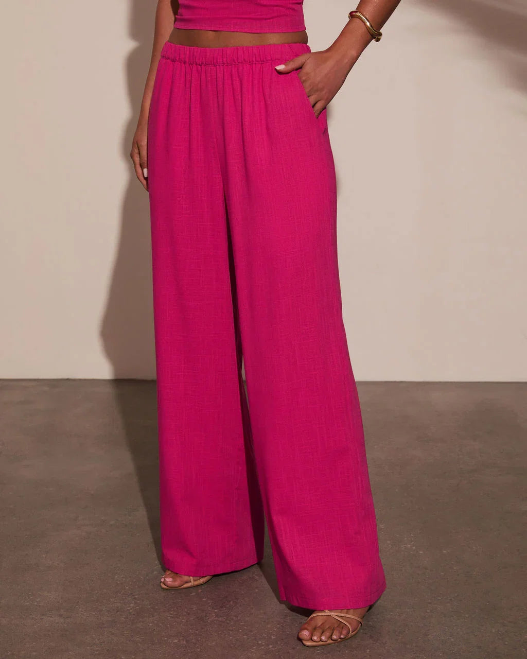 Onyx Linen Wide Leg Pants