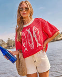 Good Catch Novelty Sardine Print Sweater