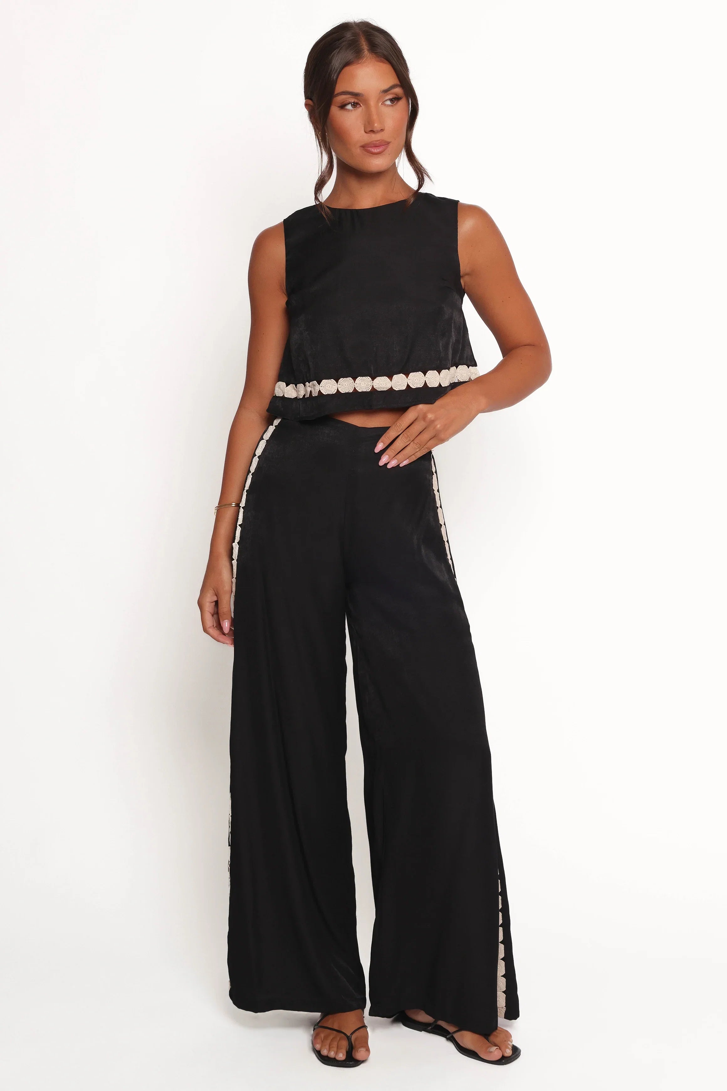 Margarete Pant Set Black Cream