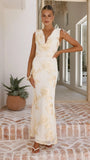 Nikova Maxi Dress Yellow Embroidery
