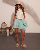 Fresh Dayglow Striped Mid Rise Shorts