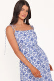 Aster Maxi Dress Blue Tile