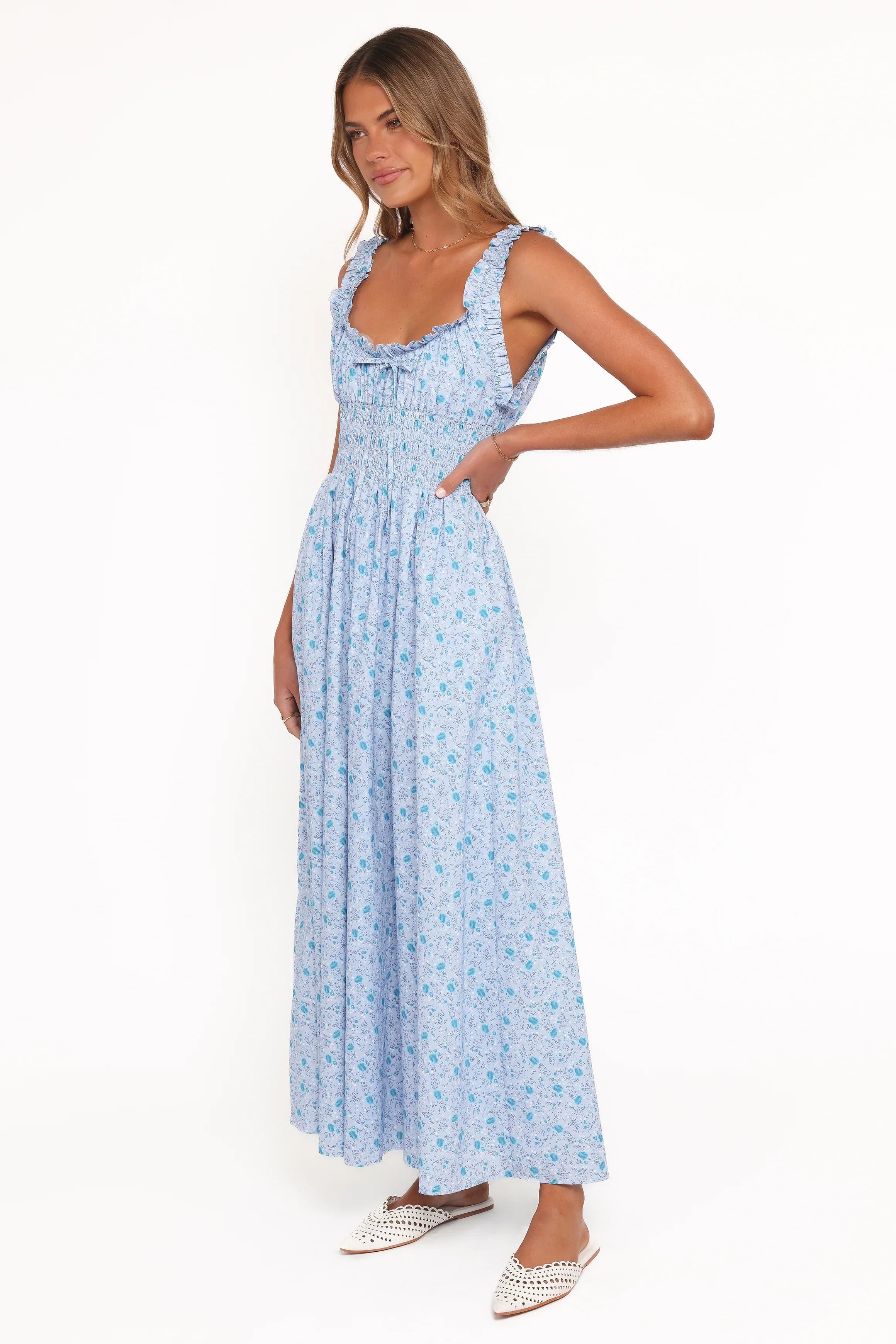 Marlena Midi Dress Blue Floral