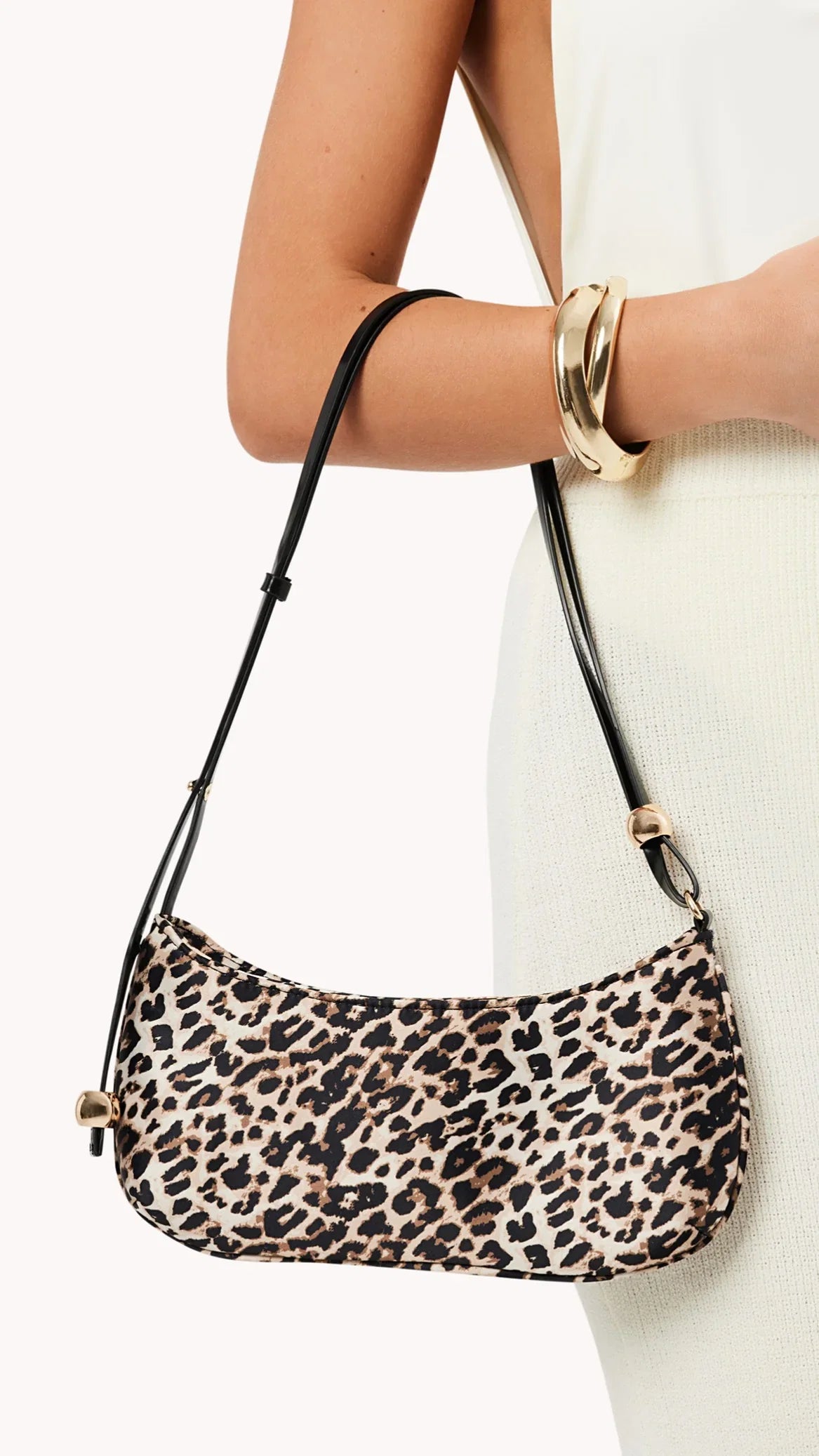 Rosabelle Shoulder Bag Leopard Satin