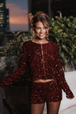 Scarlette Sequins Short Burgundy