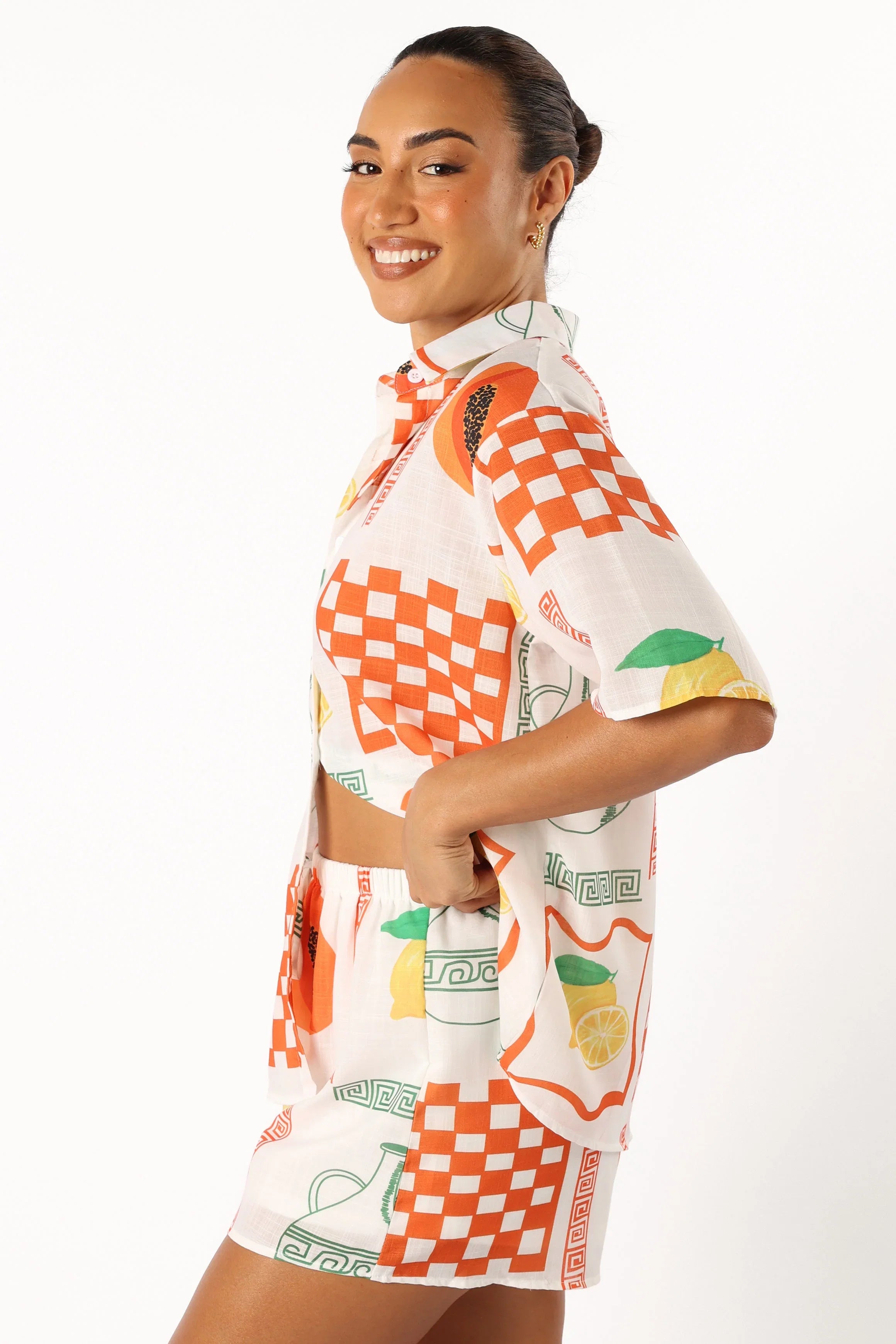 Piccolo Short Set White Orange