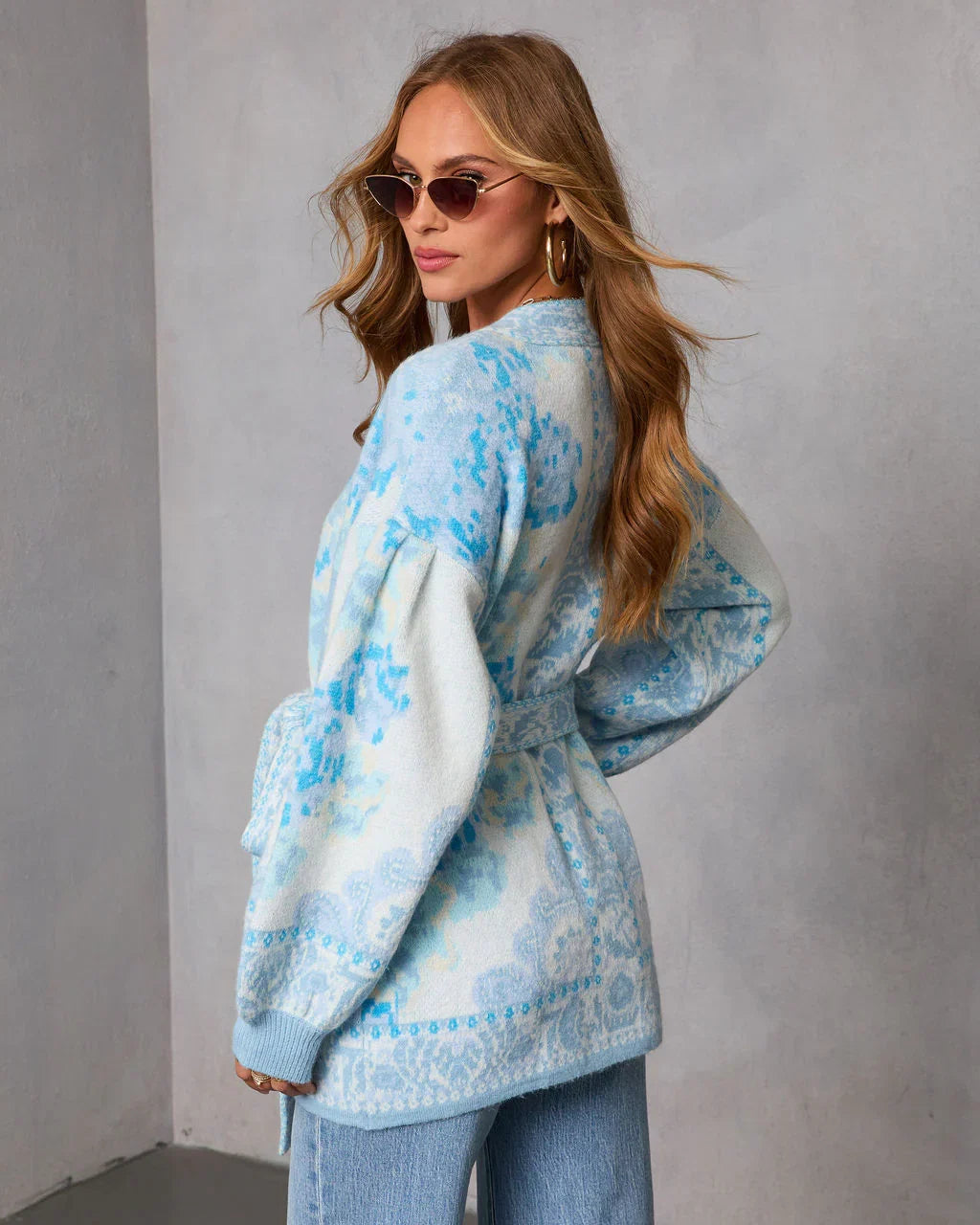 Daisy Days Floral Waist Tie Cardigan