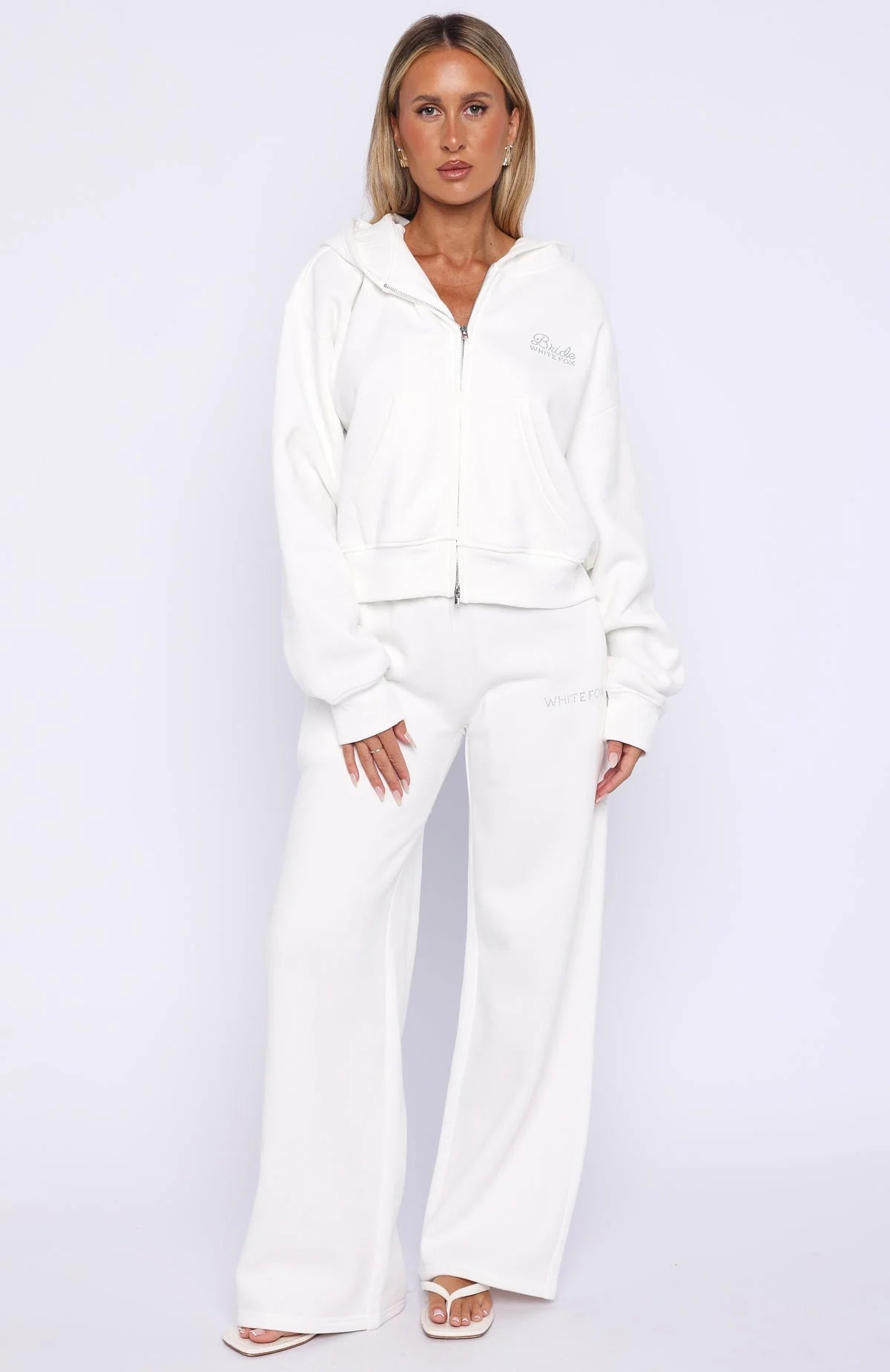 The Bride Wide Leg Sweatpants White