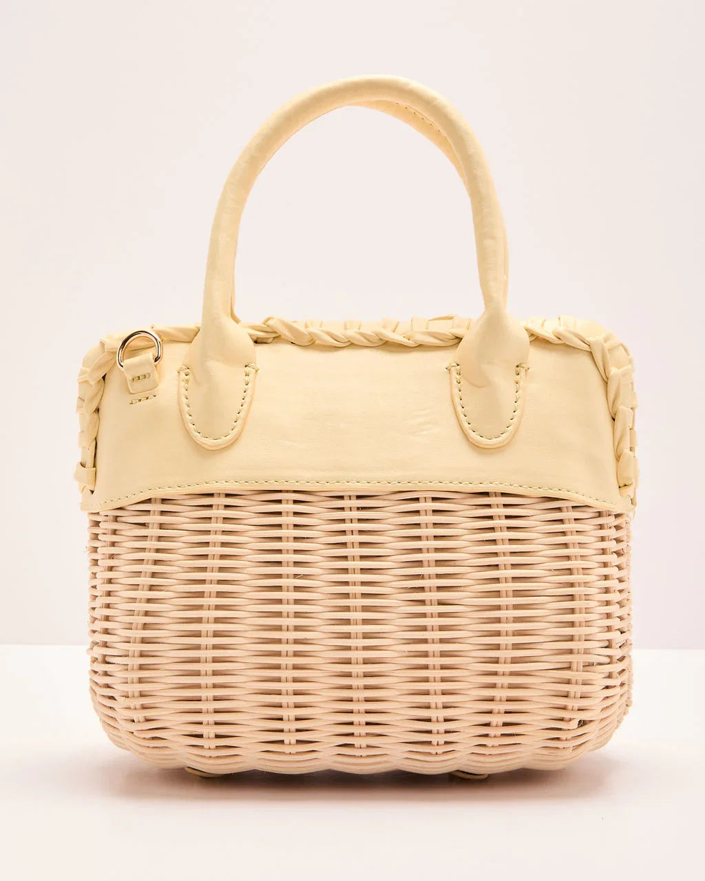 Sunelle Straw Basket Color Block Handbag