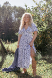 Roberts Maxi Dress Blue Ditsy Floral