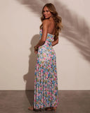 Luxe Aura Strapless Floral Maxi Dress