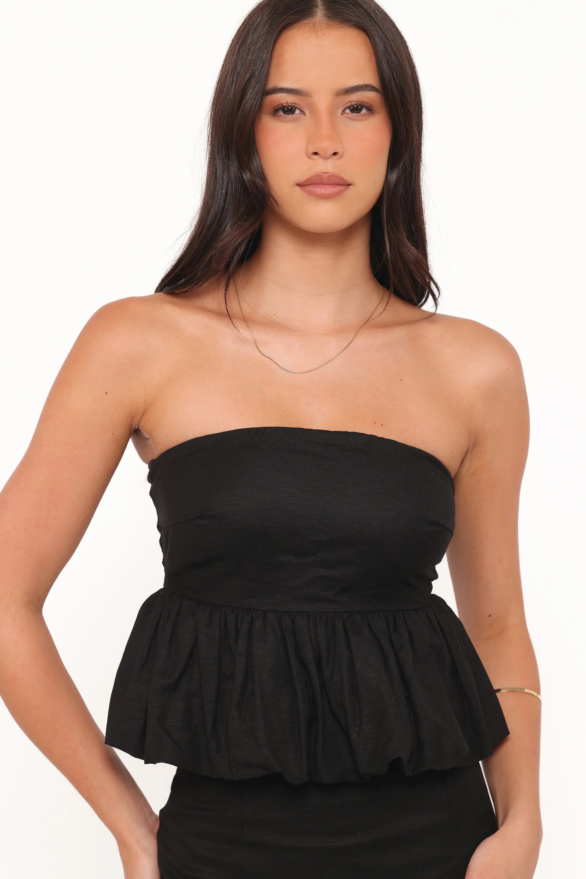 Ursa Peplum Top Black