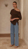 Aziel Off Shoulder Tee Chocolate