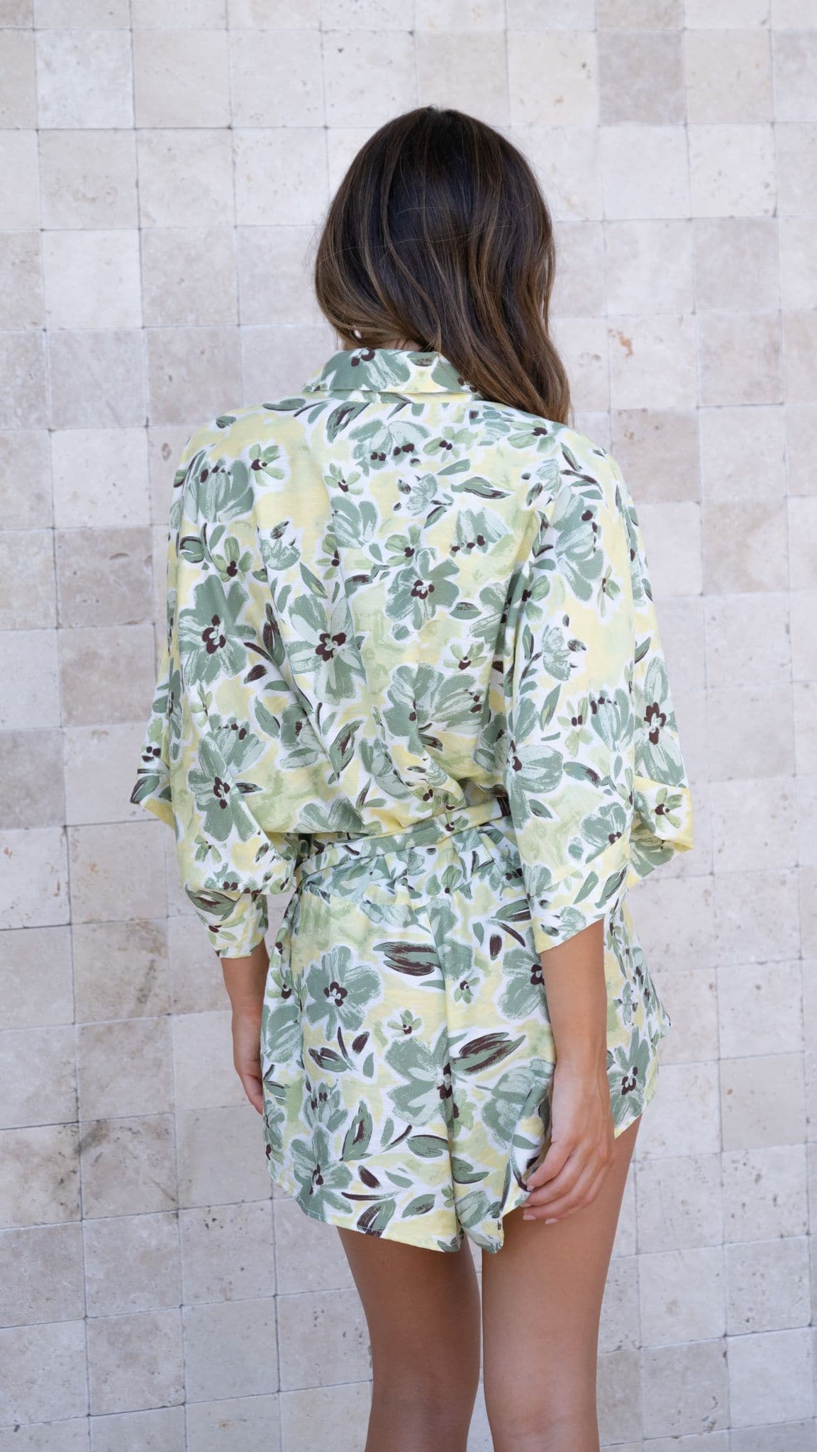 Bailin Playsuit Green Floral