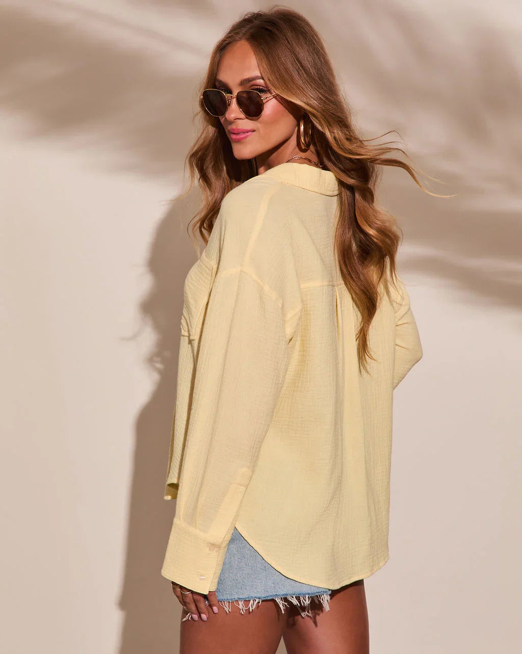Seaberry Collared Button Down Top
