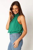 Avery Rosette Detail Top Green
