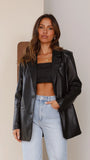 Belinda Leather Blazer Black