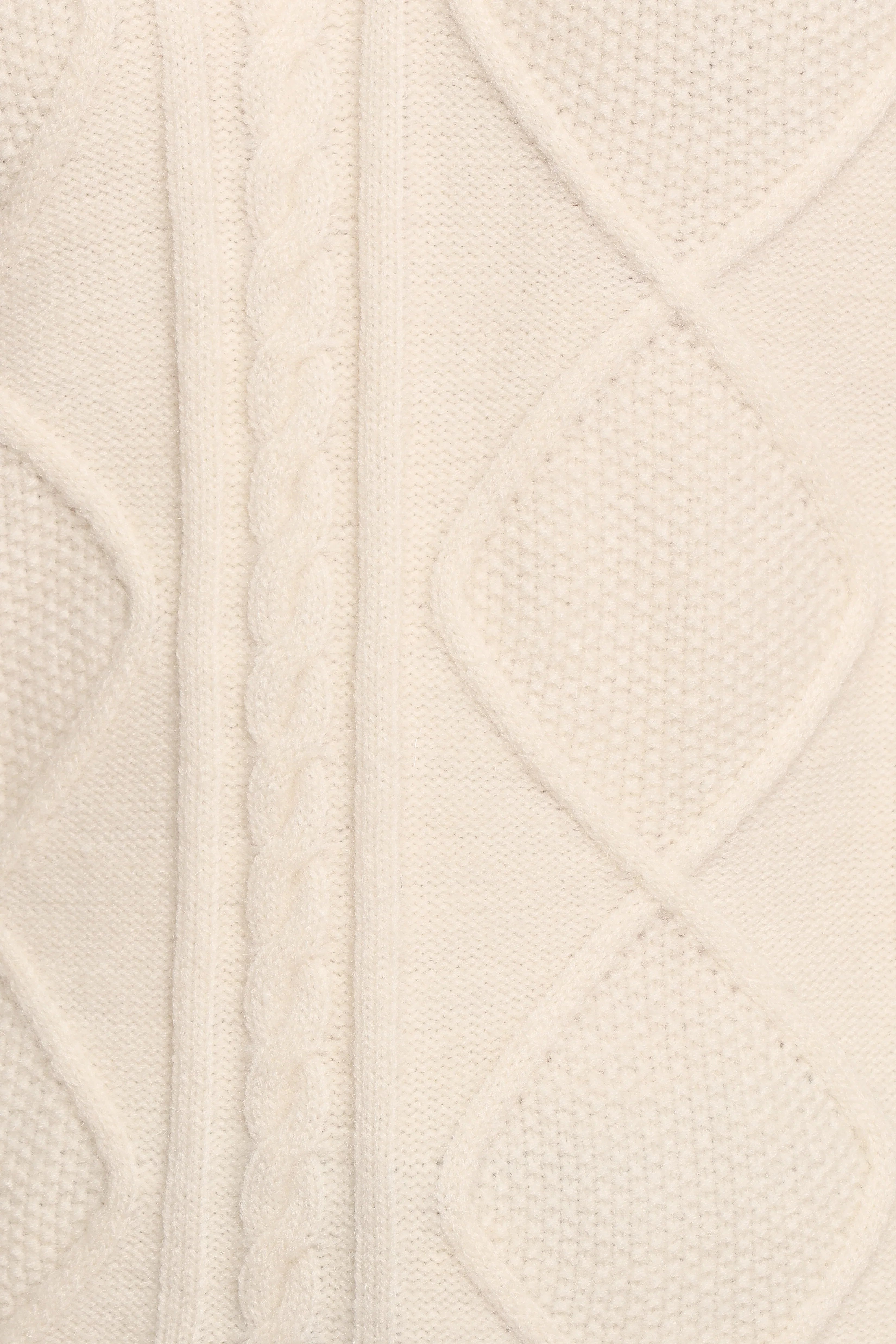 Robbie Collar Neck Cable Knit Sweater Cream
