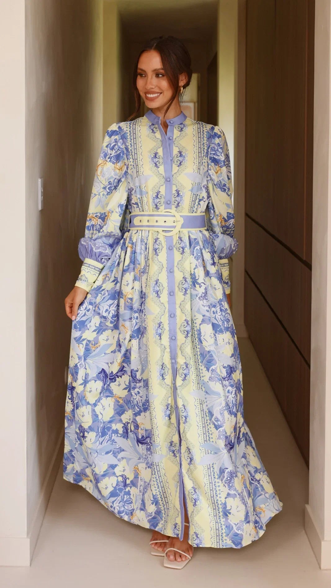 Kalliope Maxi Dress Blue Yellow