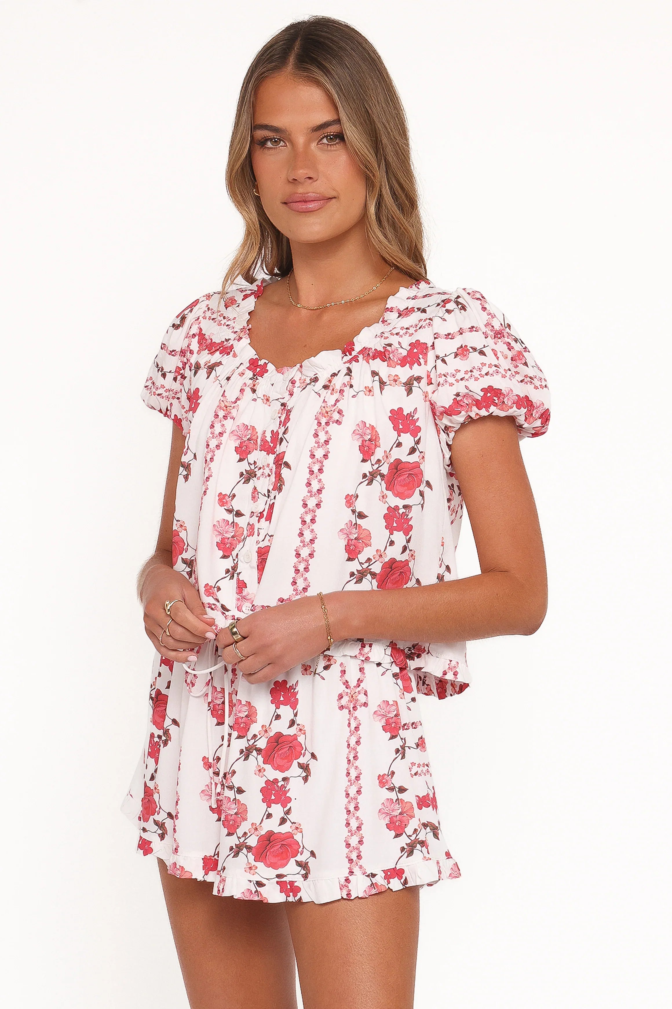 Solana Short Set Red Rose