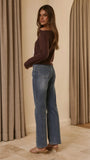 Briella Boat Neck Sweater Brown
