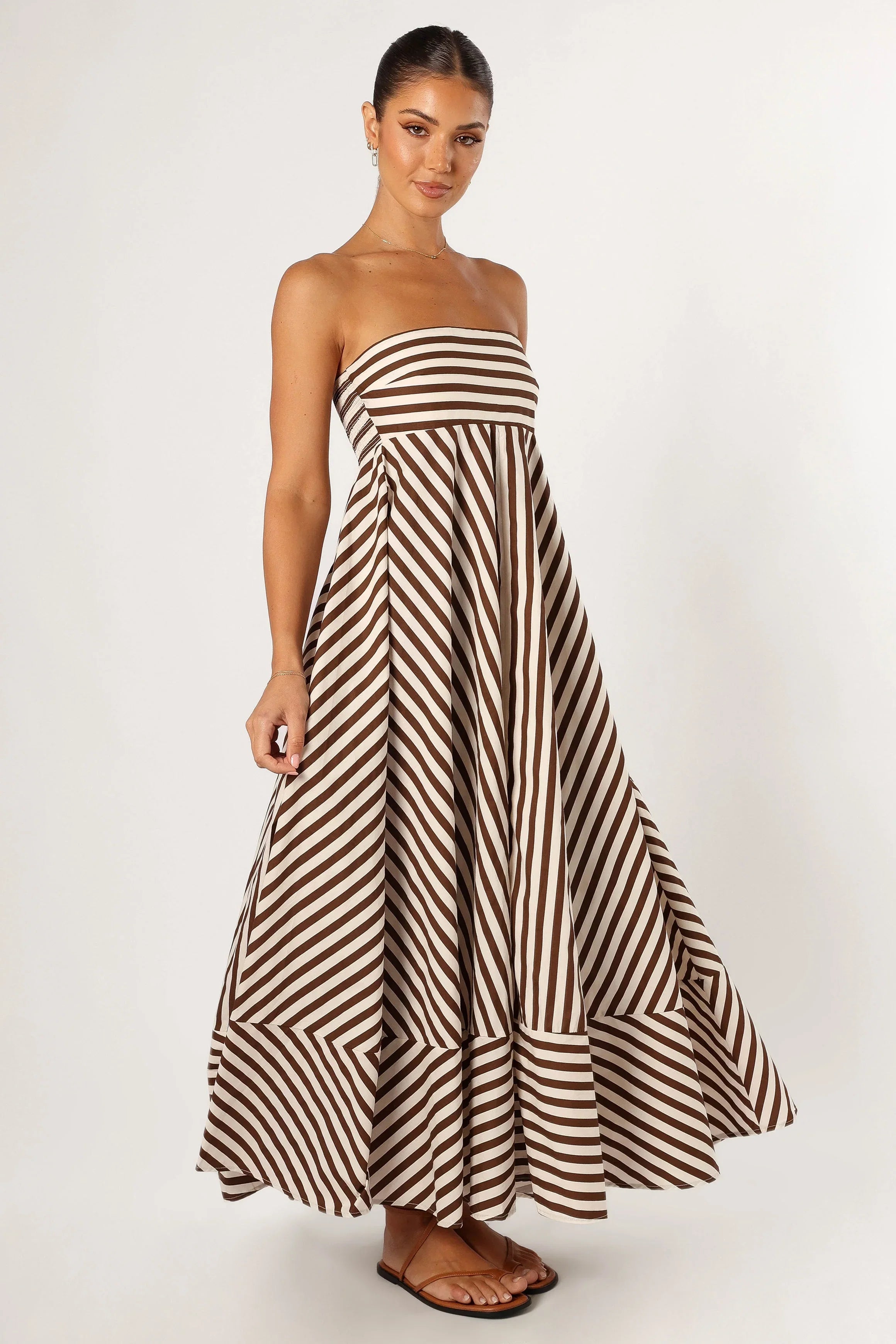 Bowie Strapless Maxi Dress Chocolate