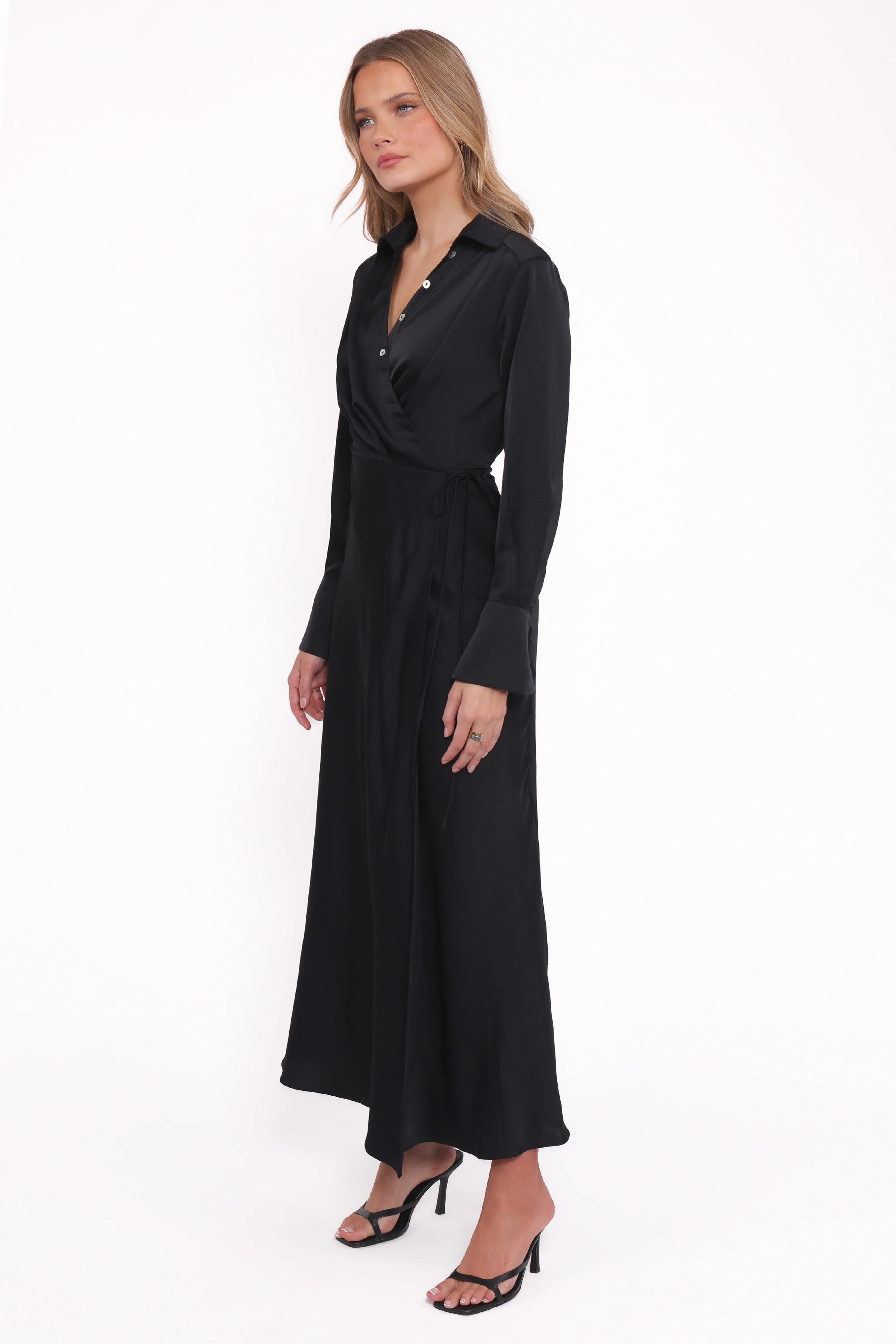 Verna Long Sleeve Maxi Dress Black