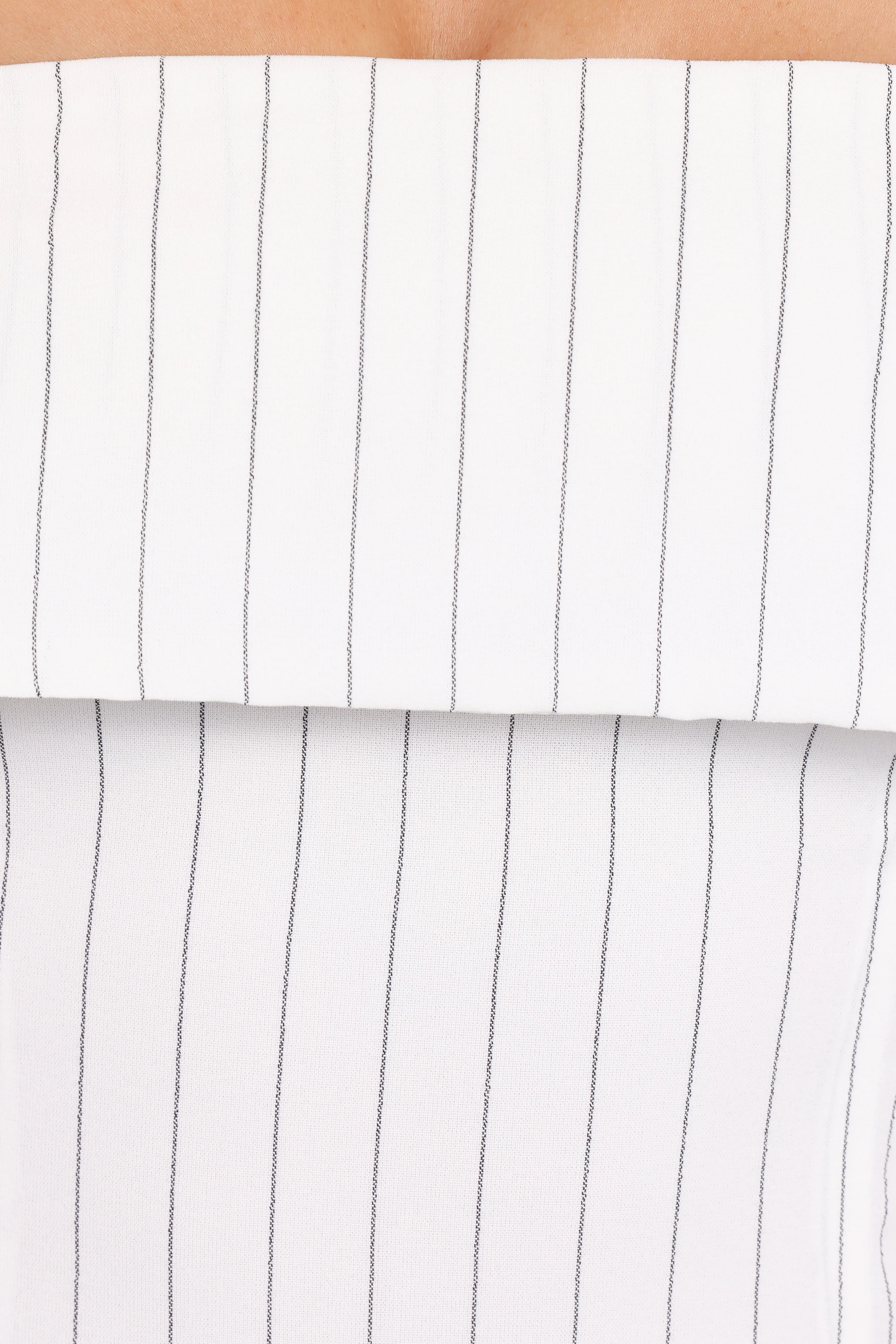 Blakely Wide Leg Pant White Pinstripe