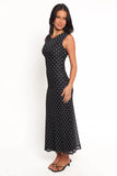 Drea Maxi Dress Black Polka Dot
