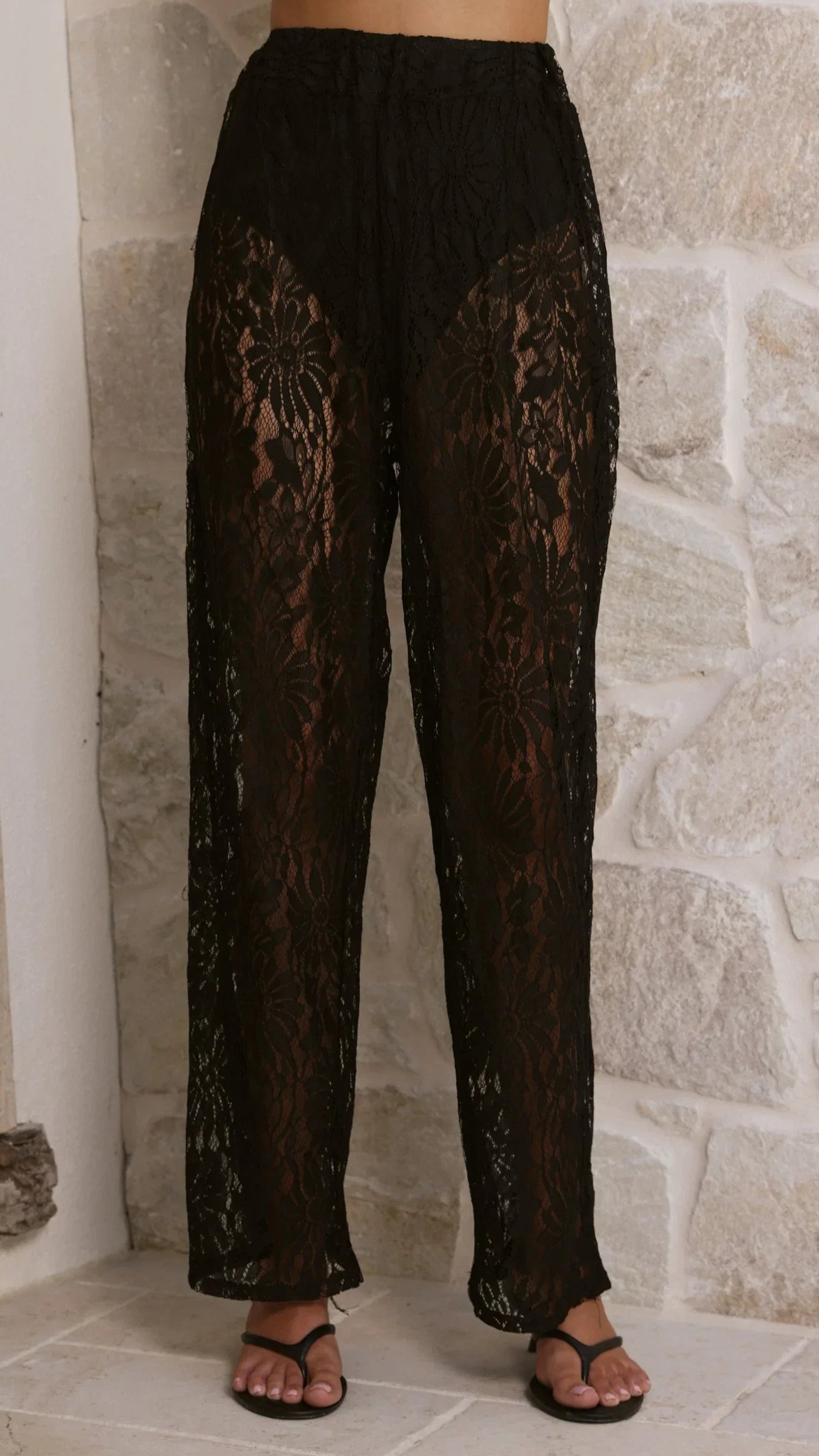 Santana Lace Pants Black