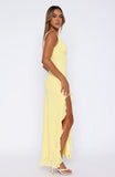 Tell Me Everything Maxi Dress Lemon