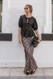 Sandra Midi Skirt Brown Check