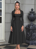 A Line Maxi Dress Ruffle Flowy Formal Long Dresses