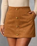 Fit Me In Faux Suede Mini Skort