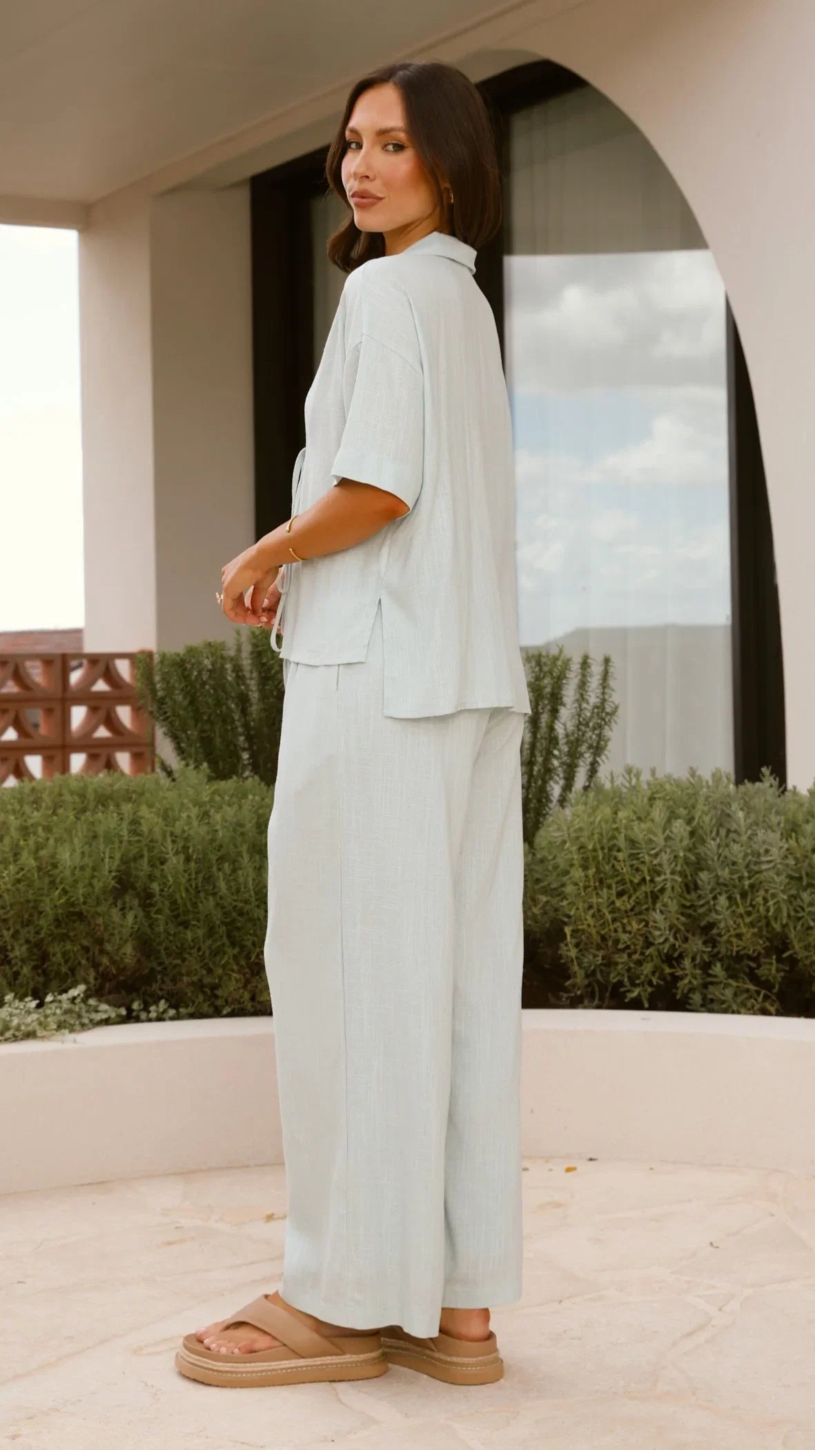 Lexi Linen Pants Blue