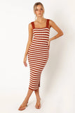 Ledger Midi Dress Tan Stripe