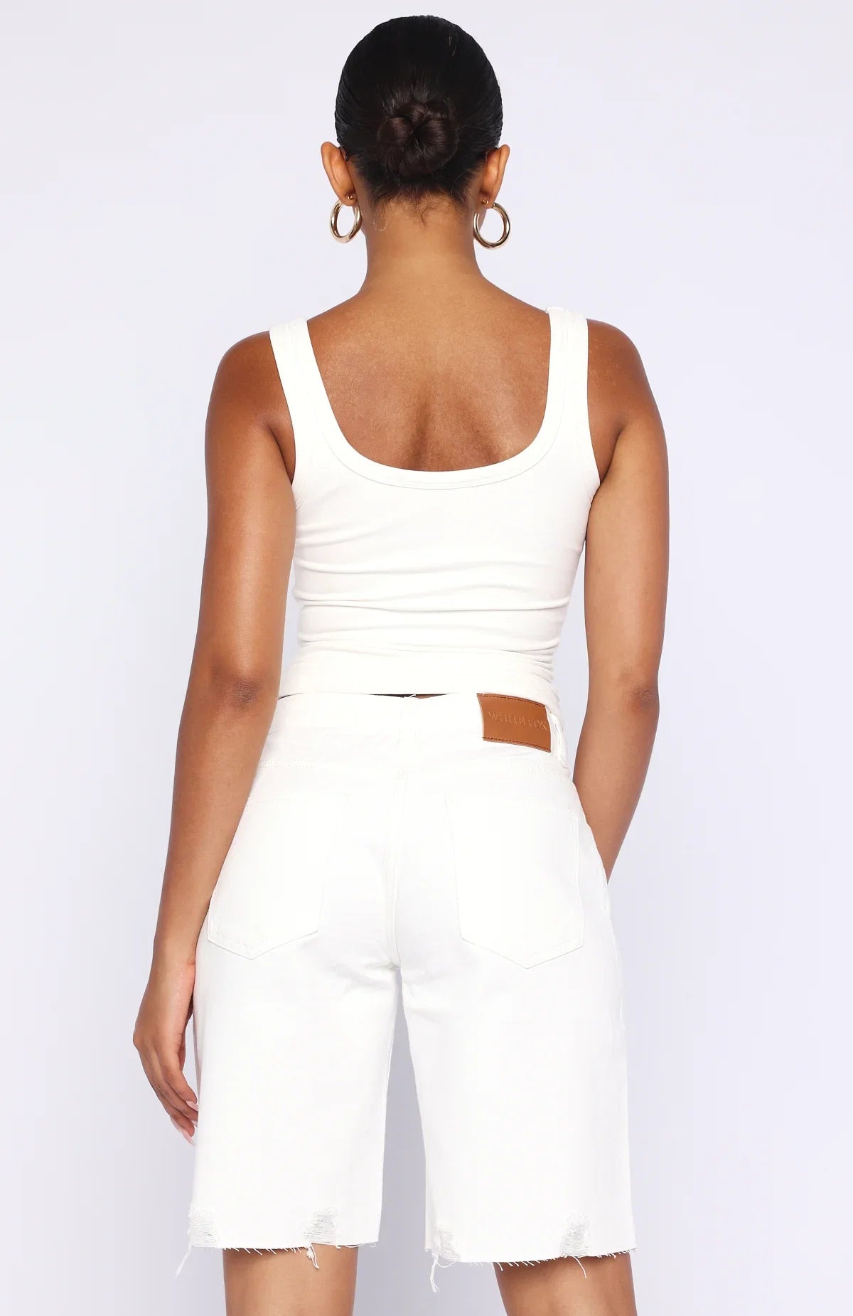 Kahlia Denim Shorts White