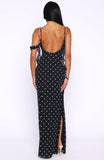 Love Blossoms Maxi Dress Black White Polka Dot